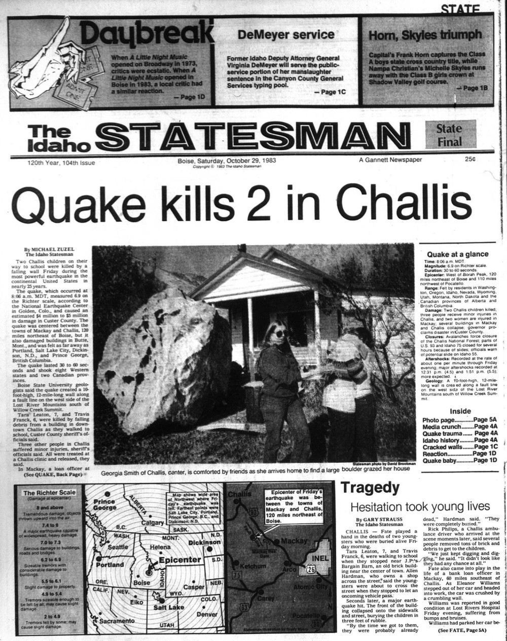 Montana and Idaho Quakes | Chronicling the Nisqually ...